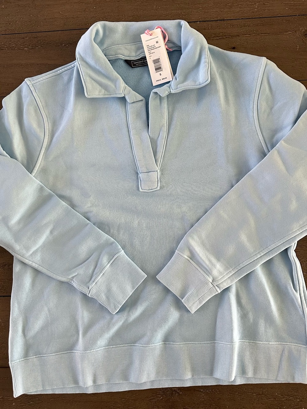 Vineyard Vines Pastel Blue Polo Pullover Sweatshirt
